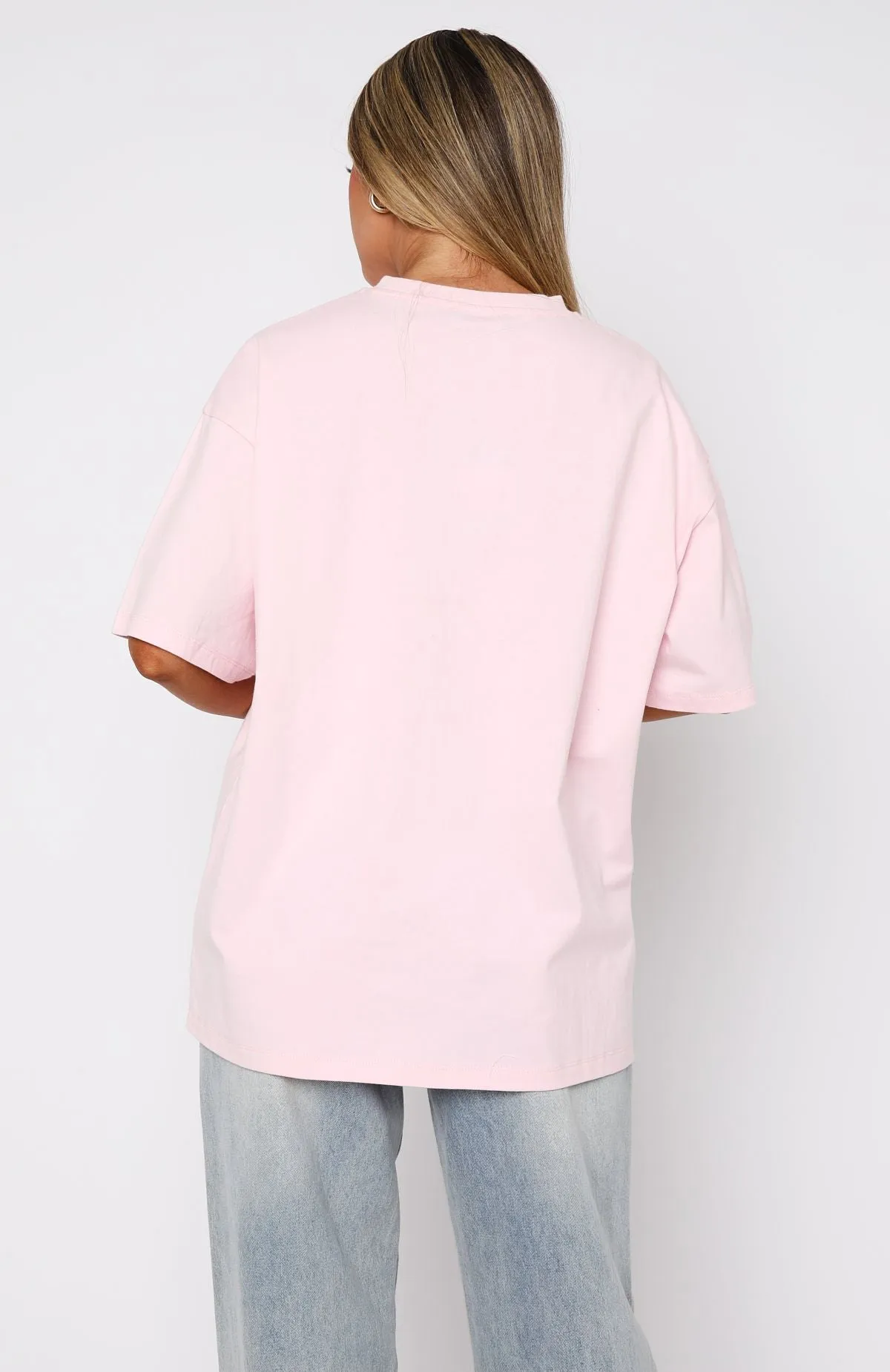 Power Of Possibility Oversized Tee Baby Pink Ventilated Mesh Panels
