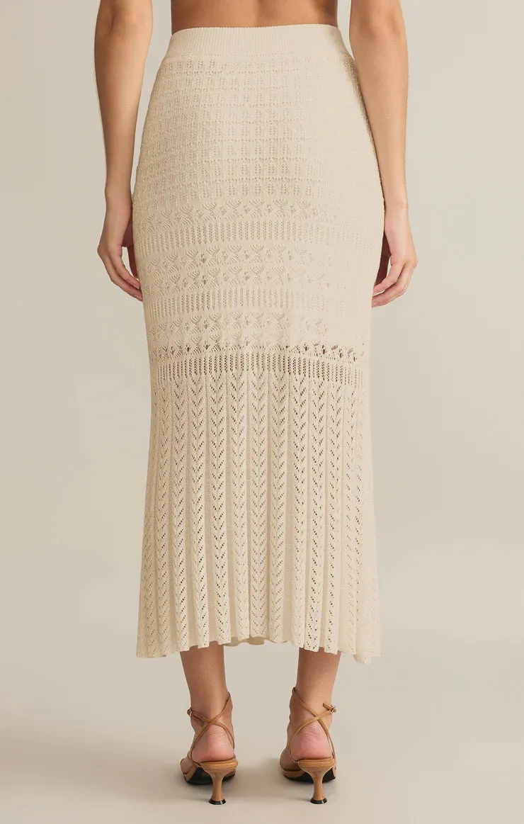 Non Slip Waist Soria Crochet Midi Skirt
