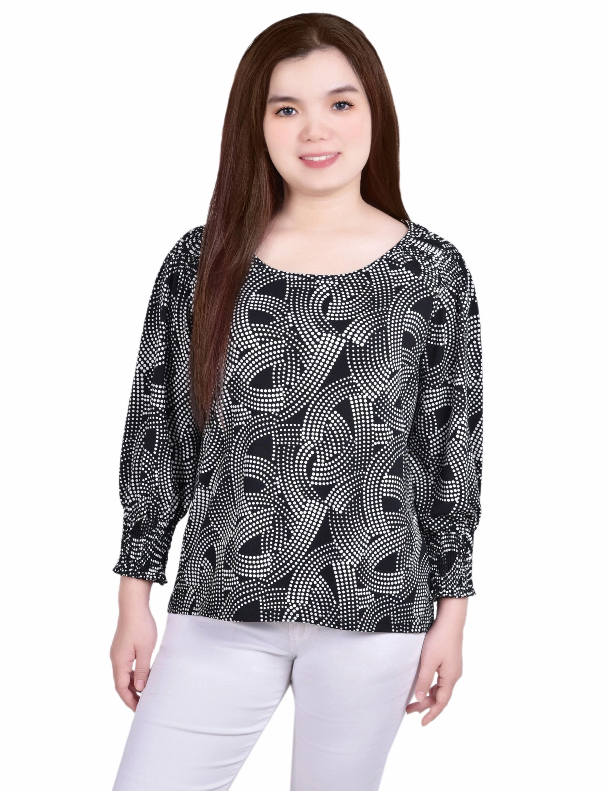 3/4 Smocked Detail Top Raw Edge Finish Non Irritating Label