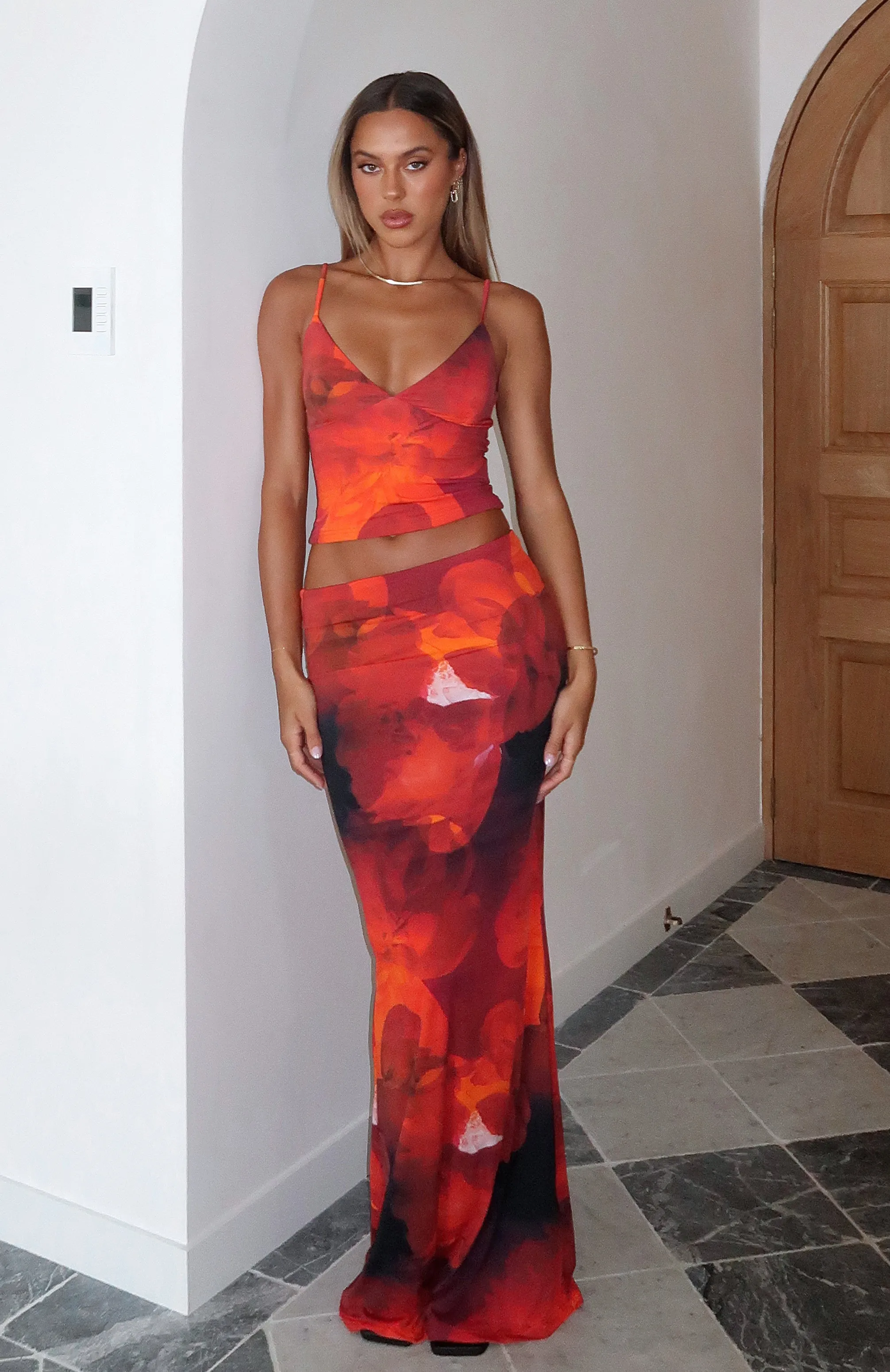 Sweet Salutations Maxi Skirt Ember A Line Silhouette