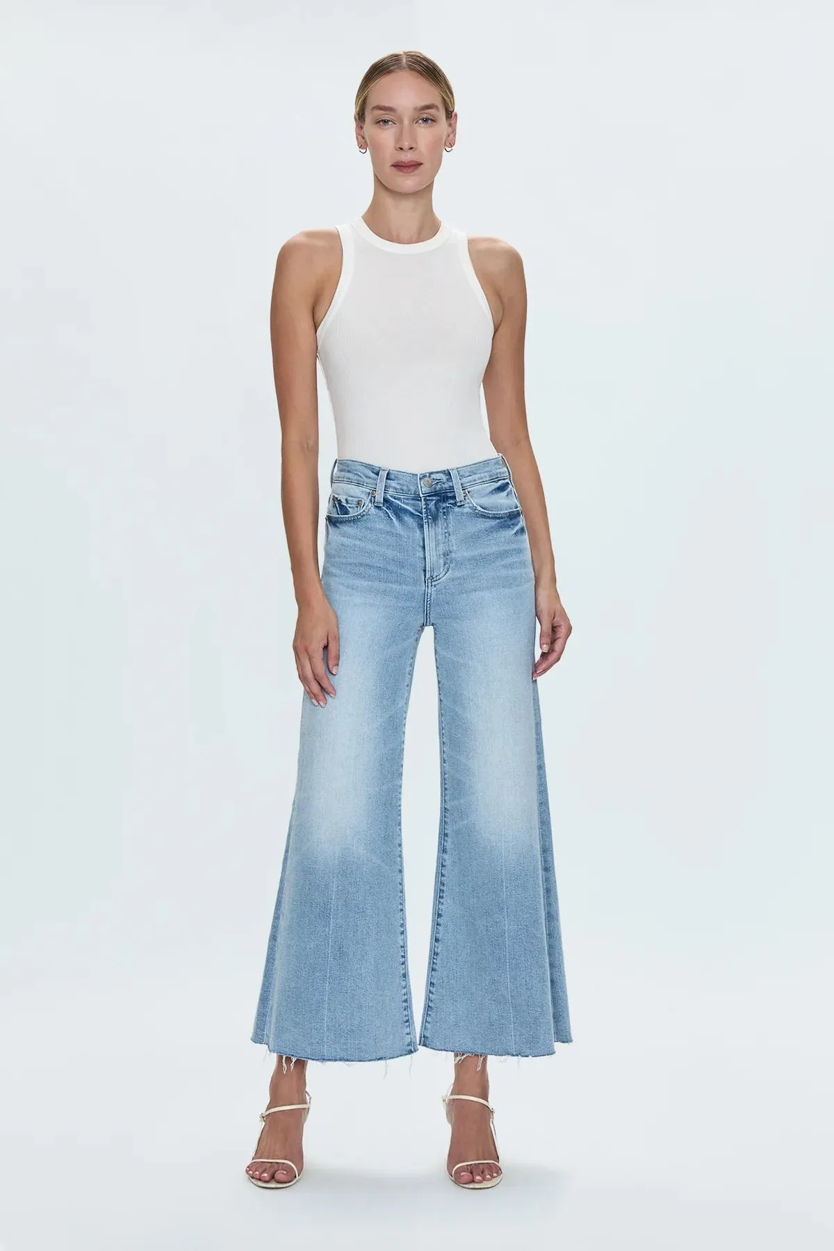 Izzy Mid Rise Wide Leg Crop Jean Layer Friendly