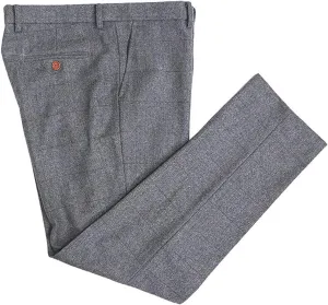Wemaliyzd Men's Tweed Plaid Pants Expandable Waist Herringbone Checkered Classic Fit Slacks