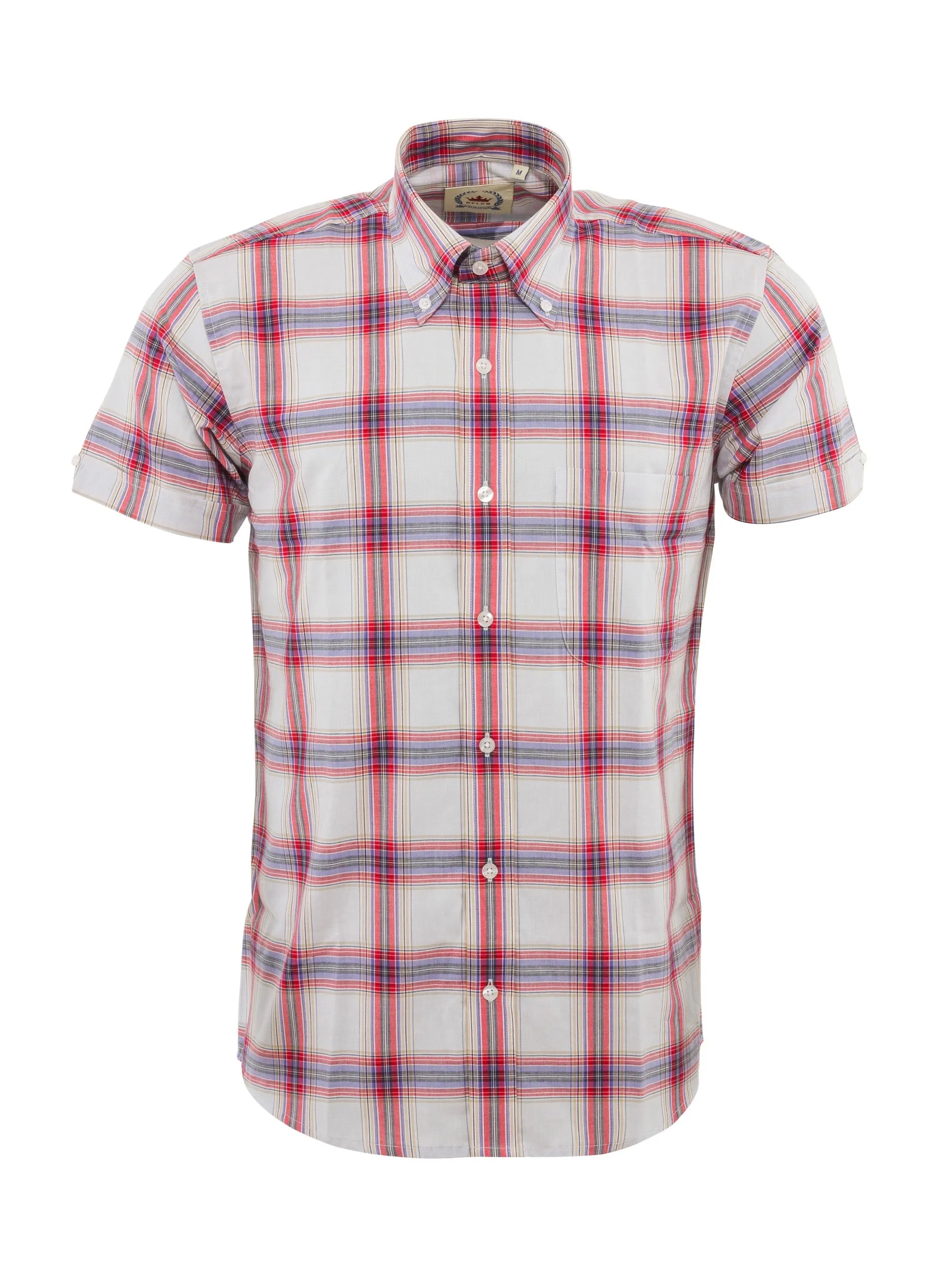 White & Red Check Shirt- CK-54 - UP TO 5XL