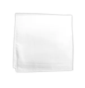 White Cotton Pocket Square