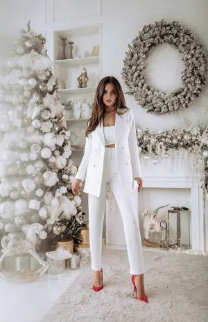 White Double Breasted Suit 2-Piece