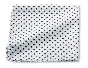 White/Black Windsor Dots Pocket Square - 5179