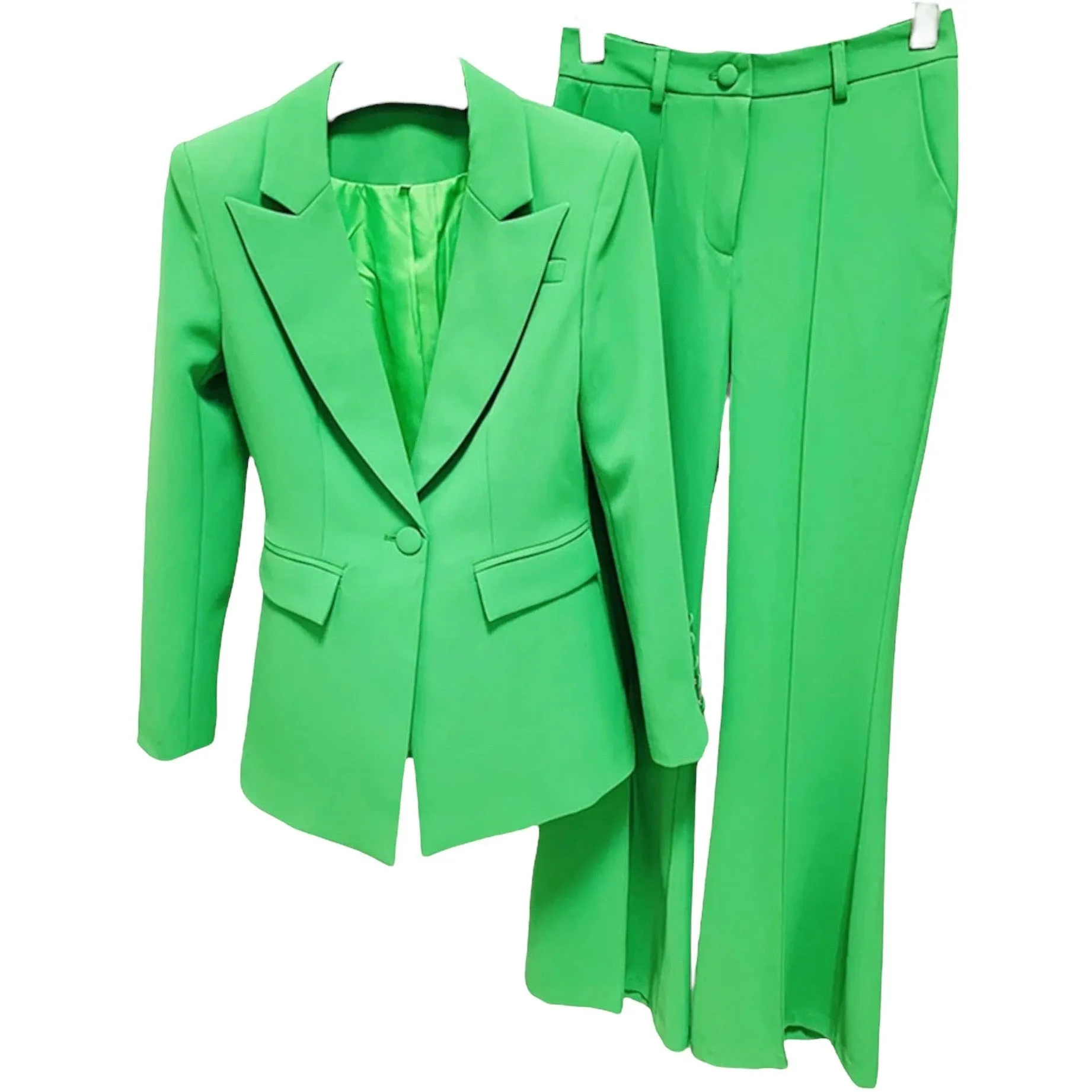 WHITNEY Green Trouser Two Piece Sets