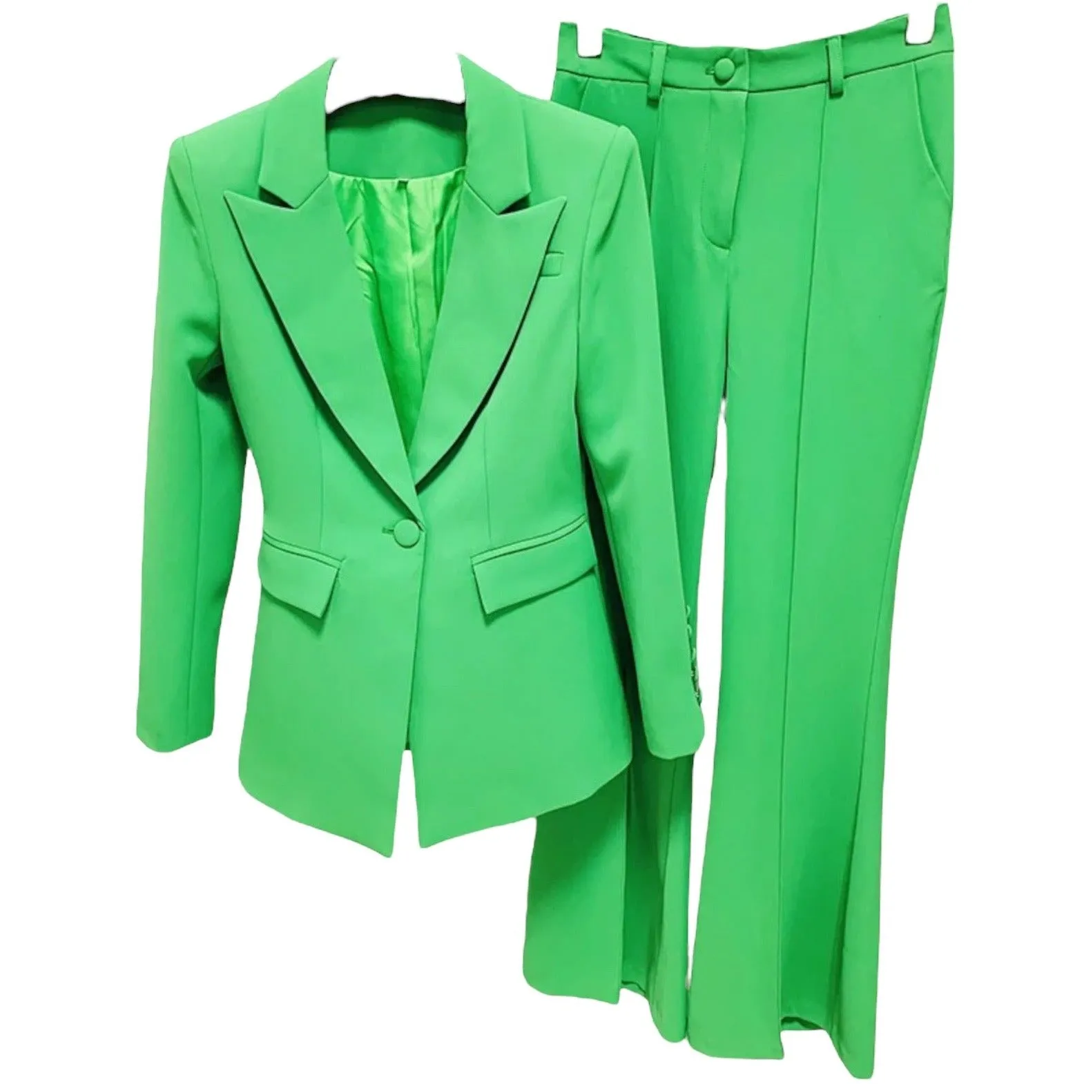 WHITNEY Green Trouser Two Piece Sets