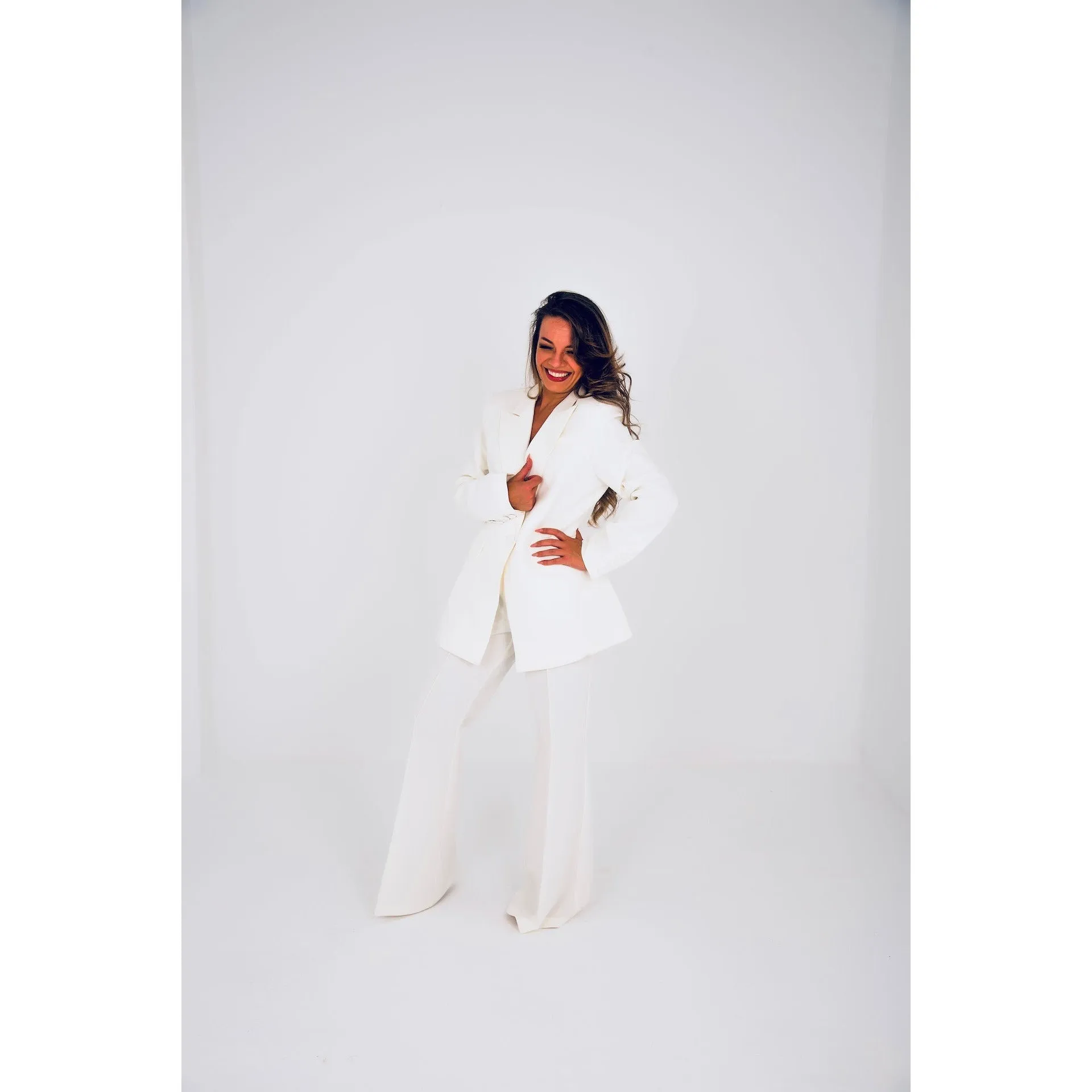 WHITNEY WHITE TROUSER TWO PIECE SETS