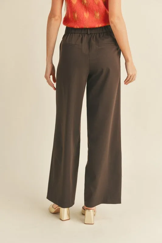 Wide Leg Trouser in Chocolate