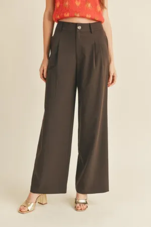 Wide Leg Trouser in Chocolate