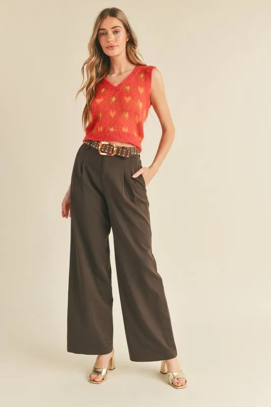 Wide Leg Trouser in Chocolate