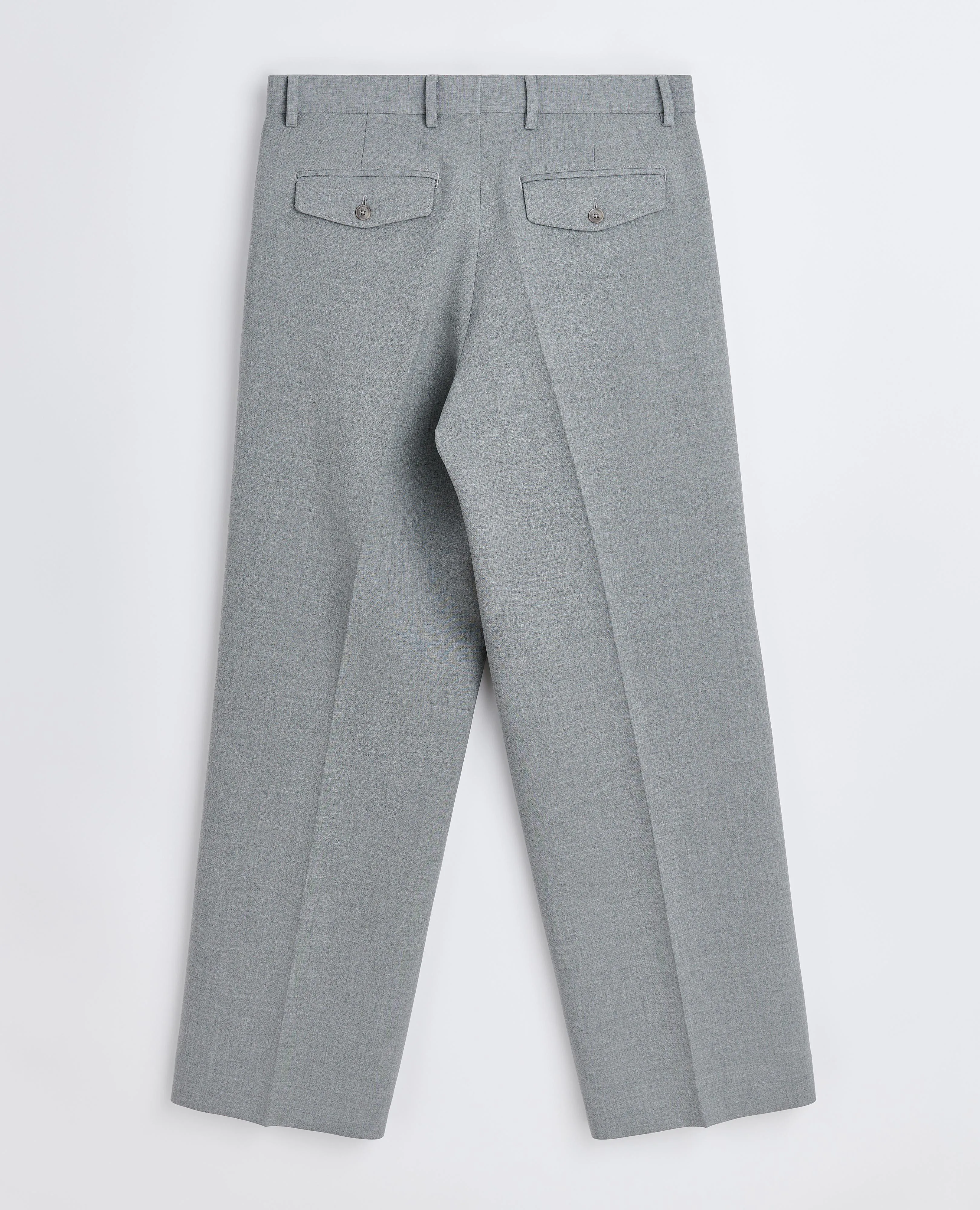 WIDE PLEATED TROUSER . GREY MELANGE