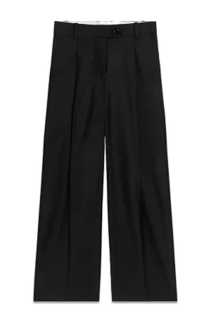 Wide Wool Blend Trousers