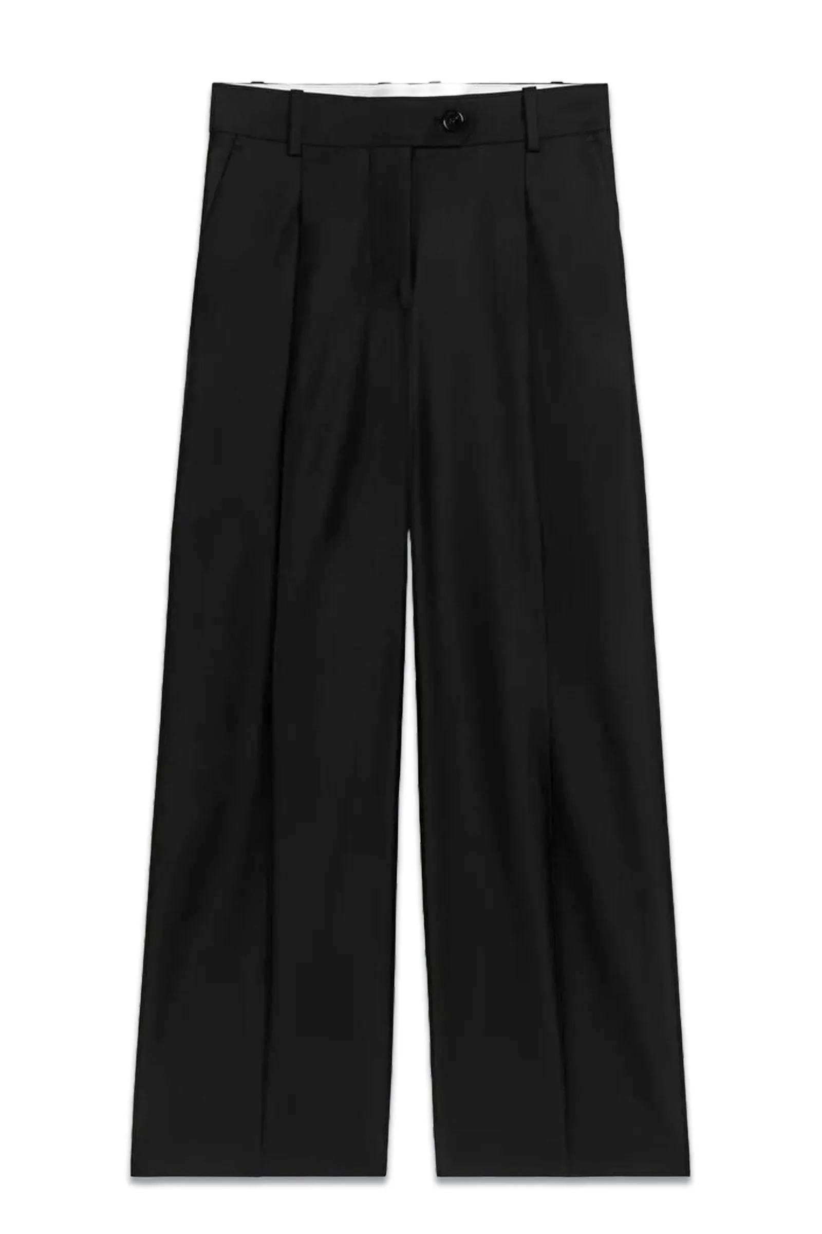 Wide Wool Blend Trousers