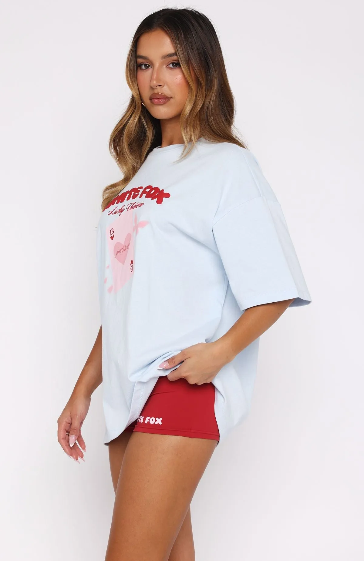 Lucky Thirteen Kalena Oversized Tee Blue Multi Pocket Functional Design FourWayStretchFabric