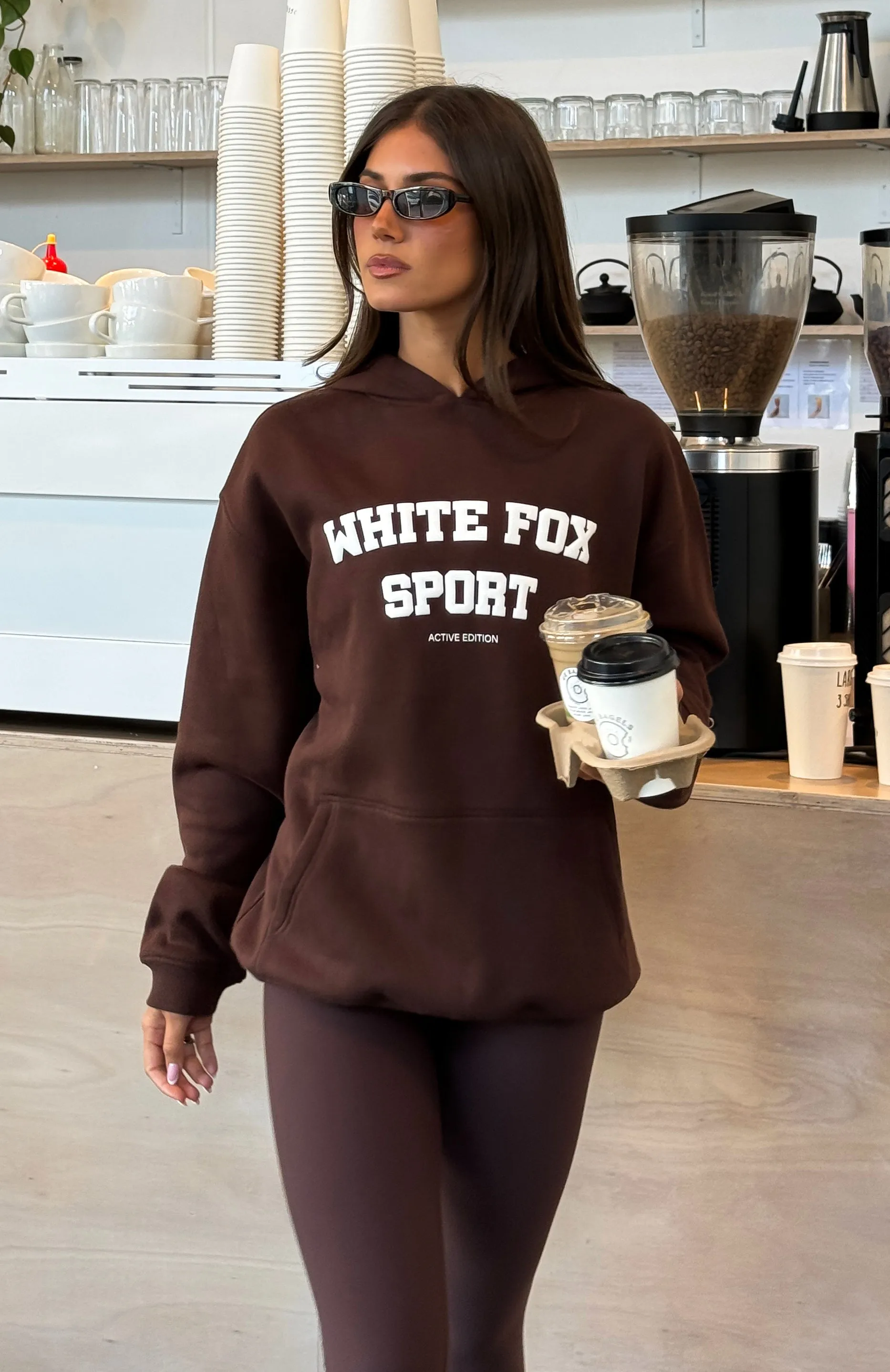 Winning Team Oversized Hoodie Chocolate AntiPilling Surface High Collar Option