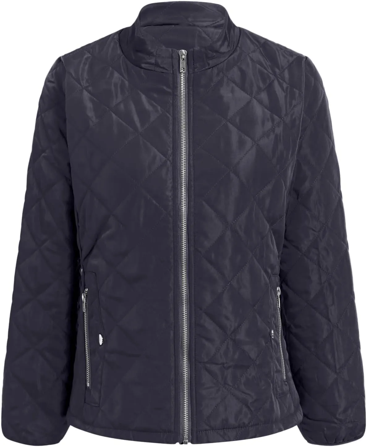Winter Coats for Women Casual Long Sleeve Warm Quilted Jacket Full Zip Cropped Puffer Coat 2024 Outdoor Outing Outwear