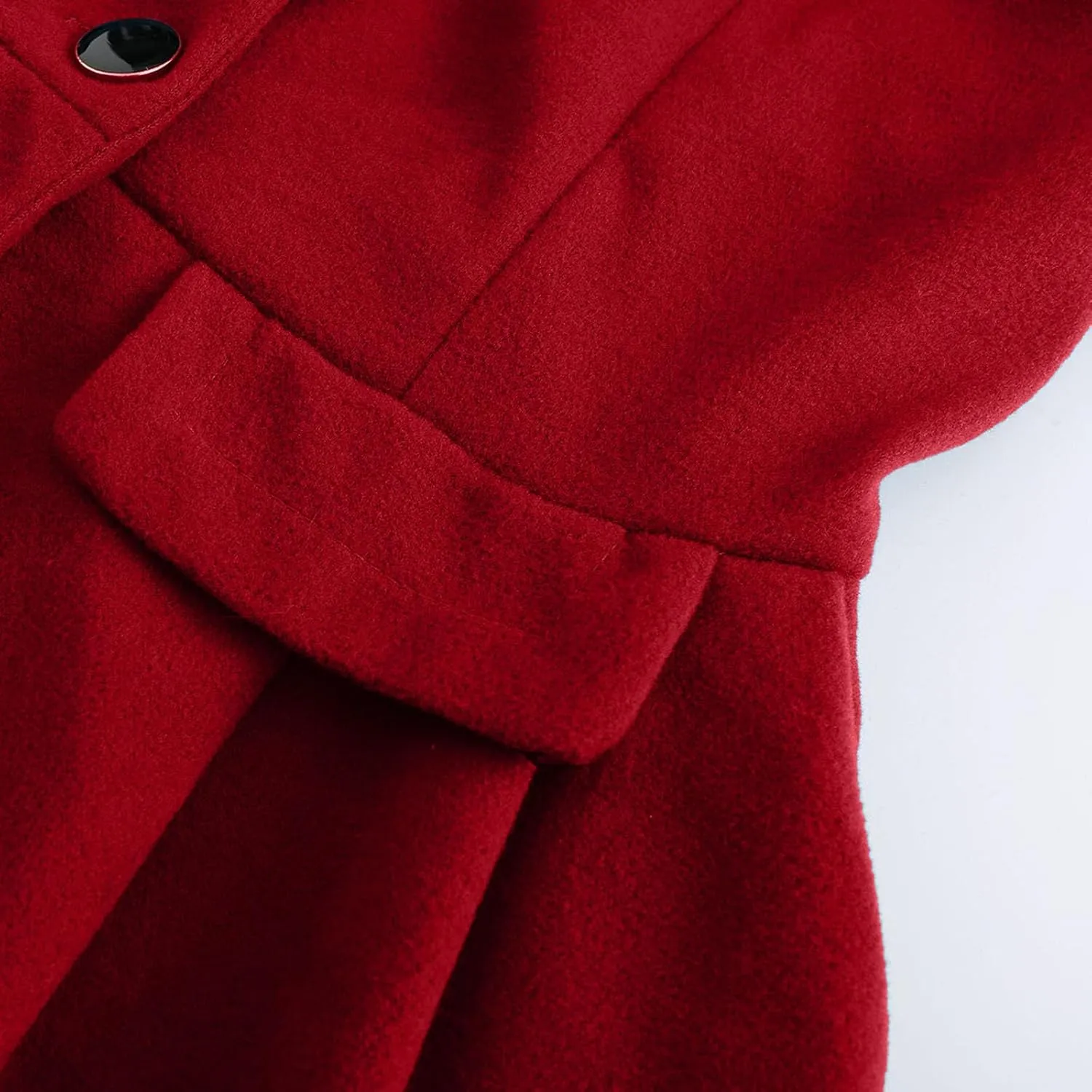 Winter Coats for Women Thick Warm Wool Blend Trench Coat Faux Fur Lapel Double-Breasted Peacoats with Belt
