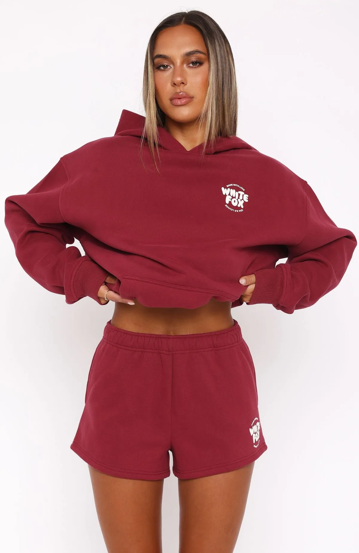 LowImpact Dye Process With Love For You Lounge Shorts Burgundy