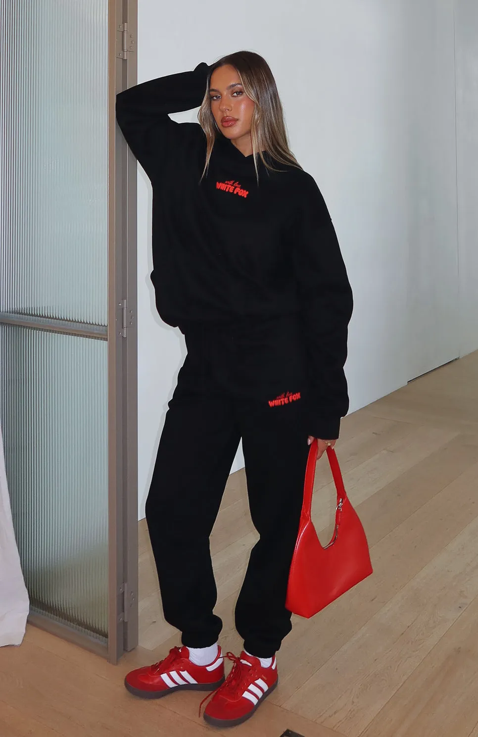 With Love In The Moment Sweatpants Black Machine Washable Design Early Chill