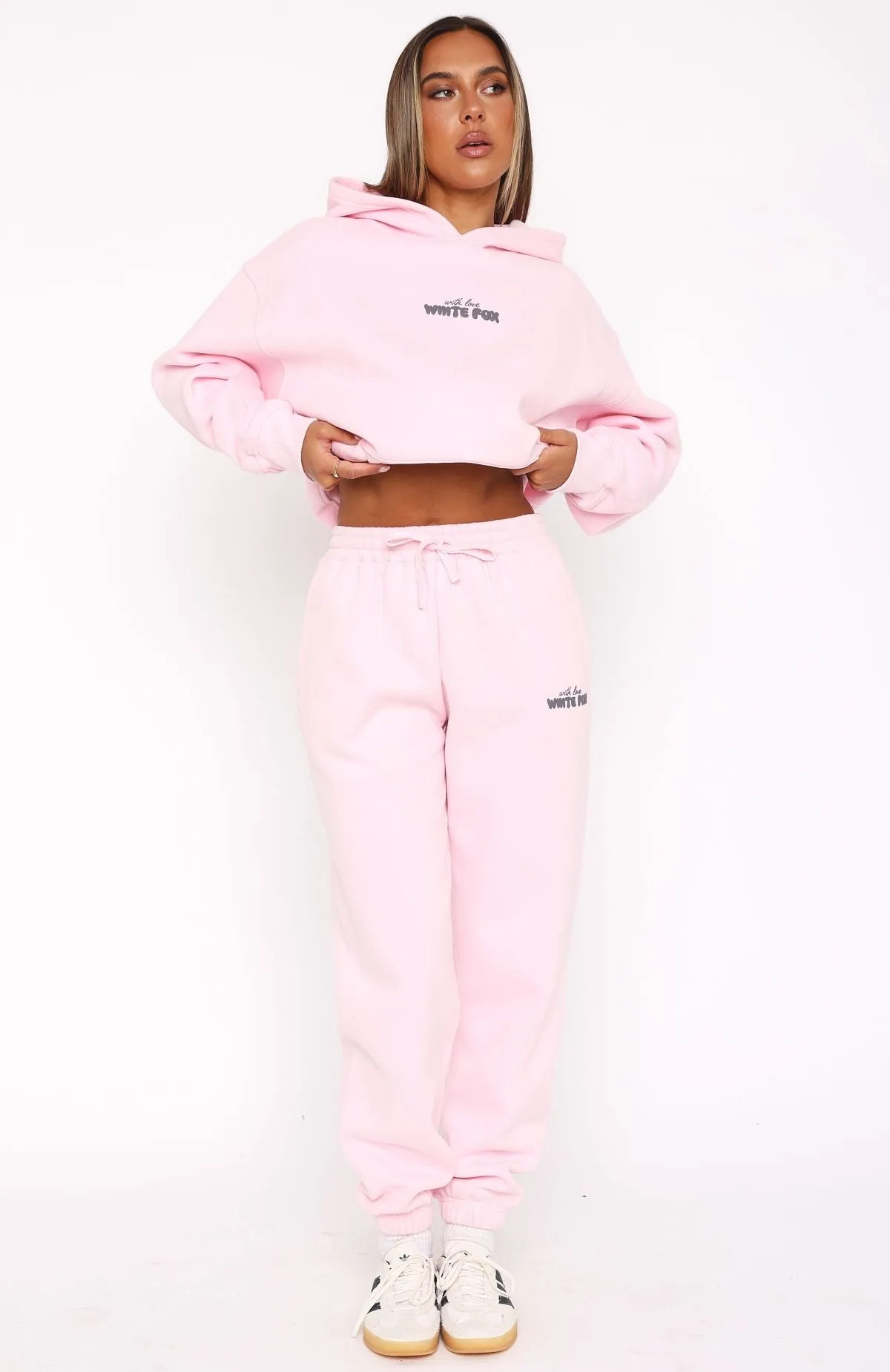 Multi purpose design Lightweight Thermal Weave With Love In The Moment Sweatpants Pink