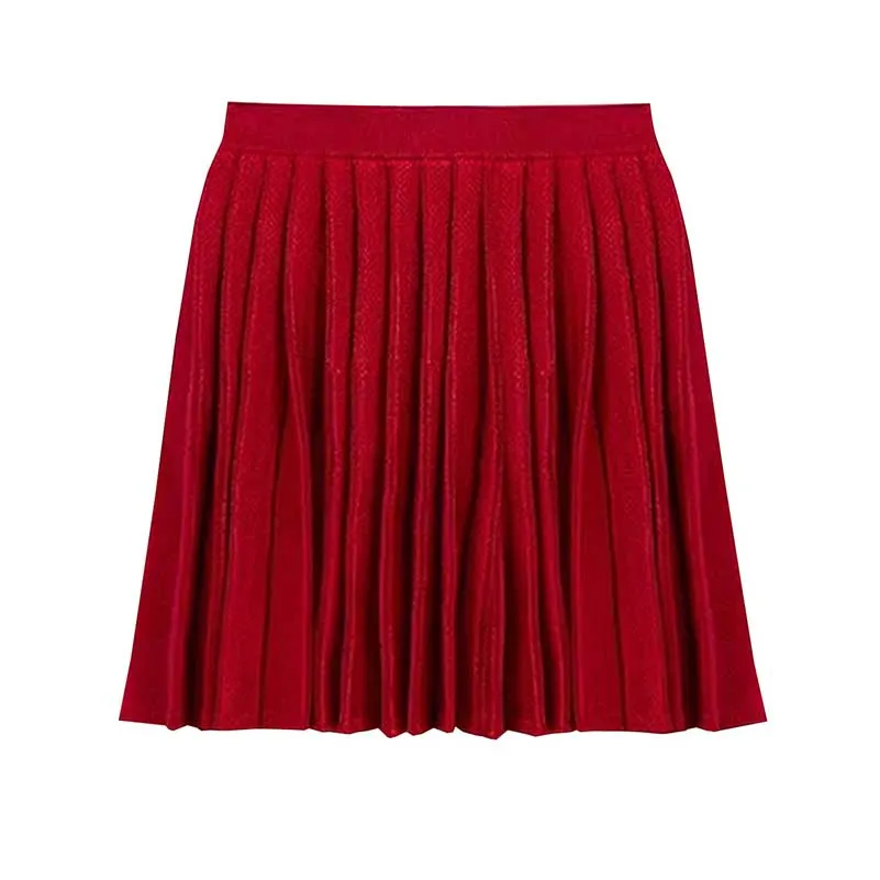 Women Knitted Cardigan Jacket   Pleated Short Skirt Two Pieces Skirt Suit