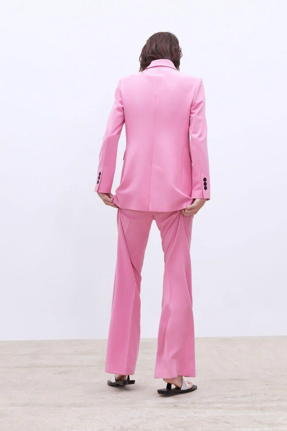Women Pants Suit, double Breasted Women Suit, Pink