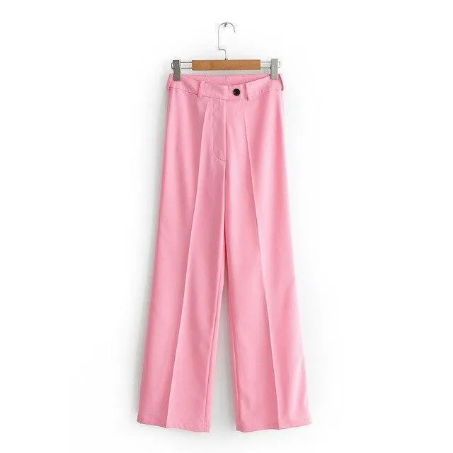 Women Pants Suit, double Breasted Women Suit, Pink