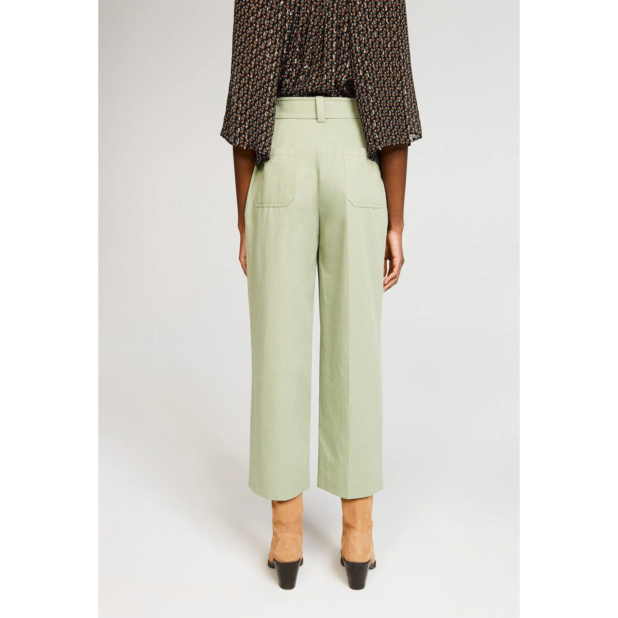 Women Pleated Trousers - Lime