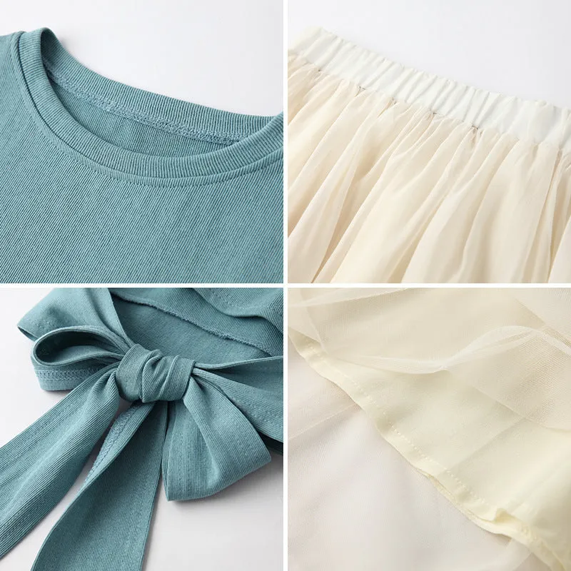Women Sets Elegant Two-Piece Chiffon Young Look Western Slim-Look Skirt
