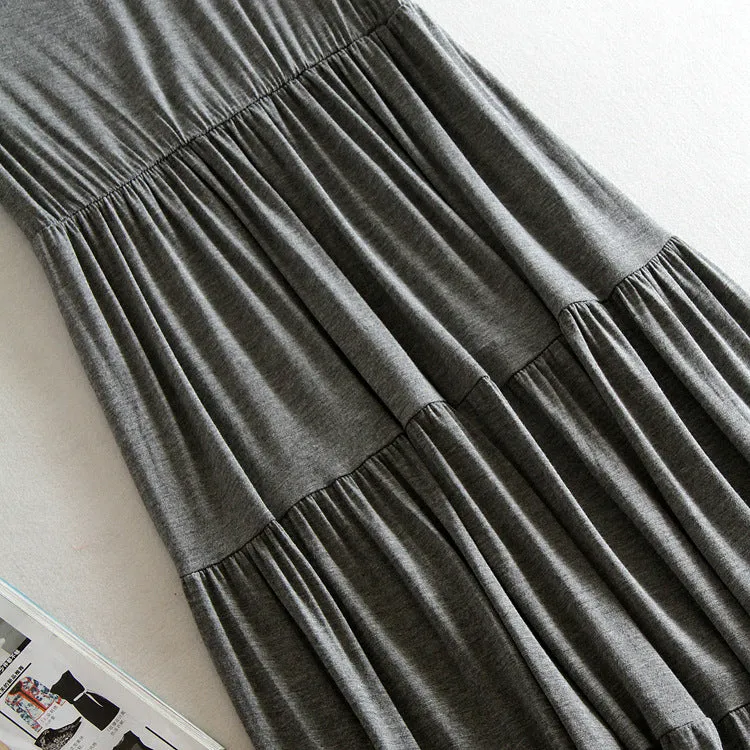 Women Summer Sleeveless Modal Plus Size Pregnant Woman Flare Loose Cake Dress