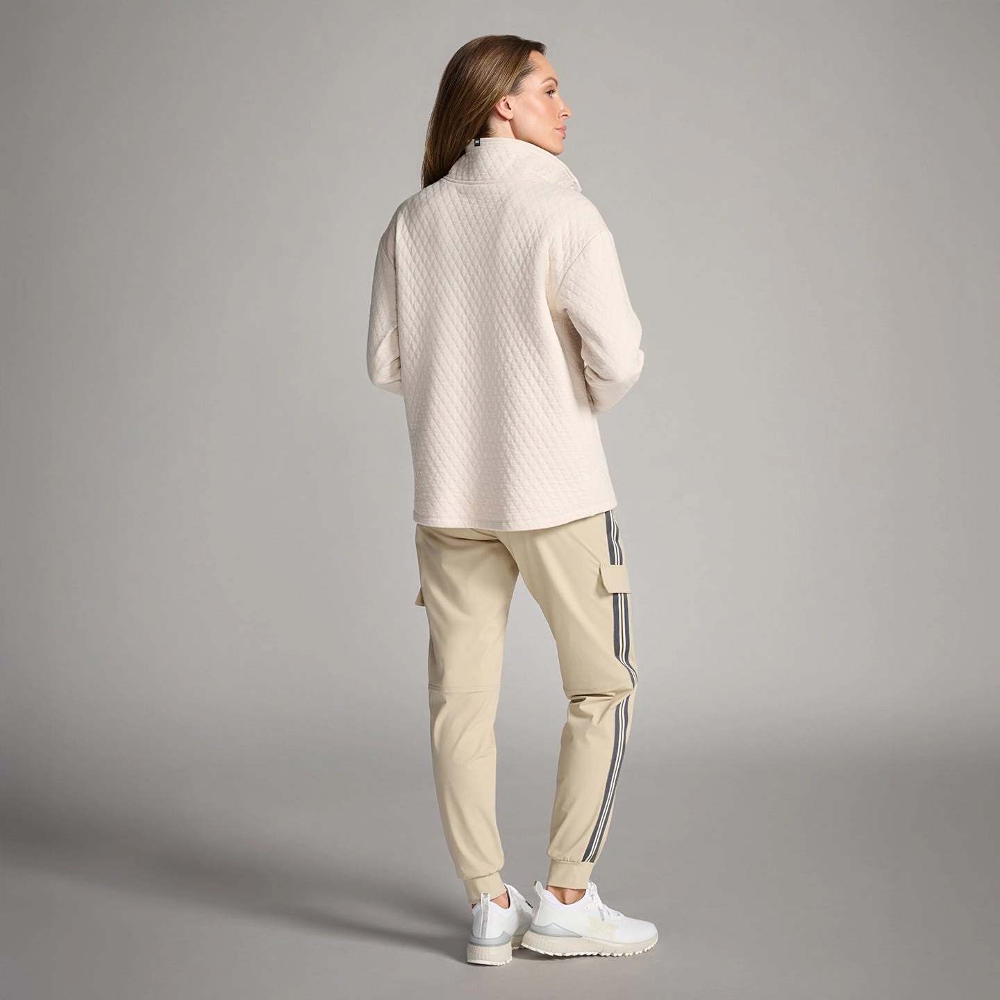 Women's #SheGolfs Quilted Pullover Cotton Twill