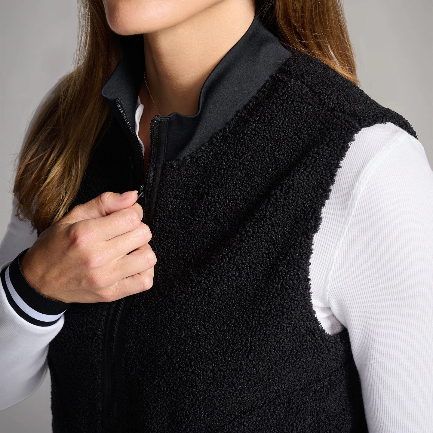 Women's Signorina Sherpa Vest Double Stitched Seams
