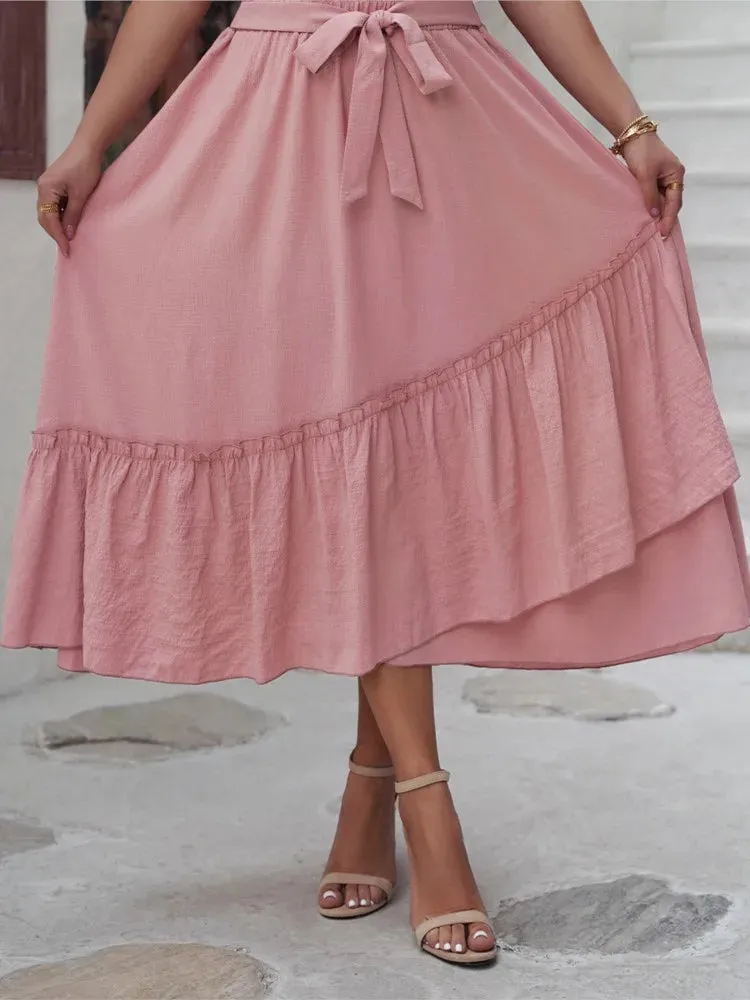 Women's A-Line 4XL Fashion Designer High Waisted Long Skirts (Plus Size)