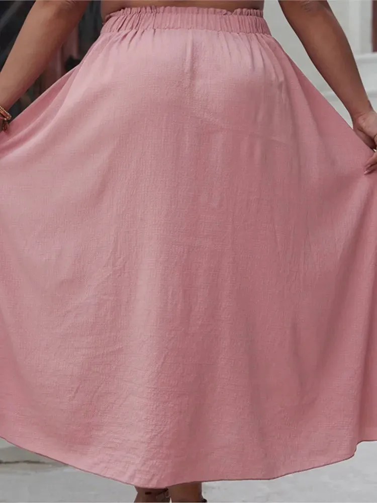 Women's A-Line 4XL Fashion Designer High Waisted Long Skirts (Plus Size)