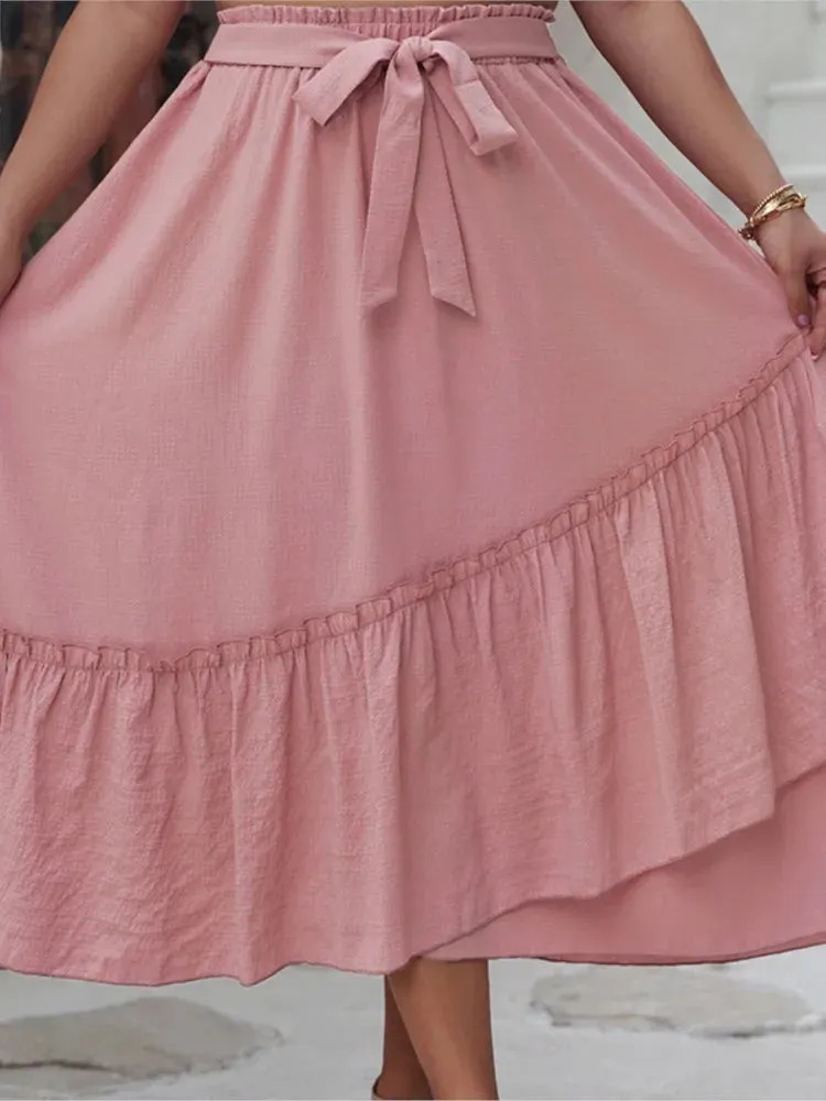 Women's A-Line 4XL Fashion Designer High Waisted Long Skirts (Plus Size)
