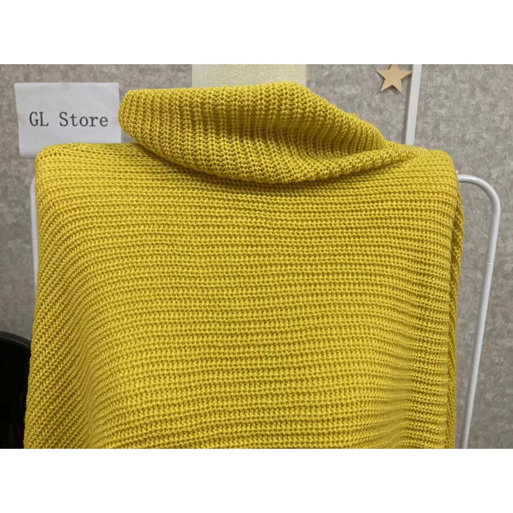 Women's Asymmetric Turtleneck Long Sleeve Side Split Knit Sweater
