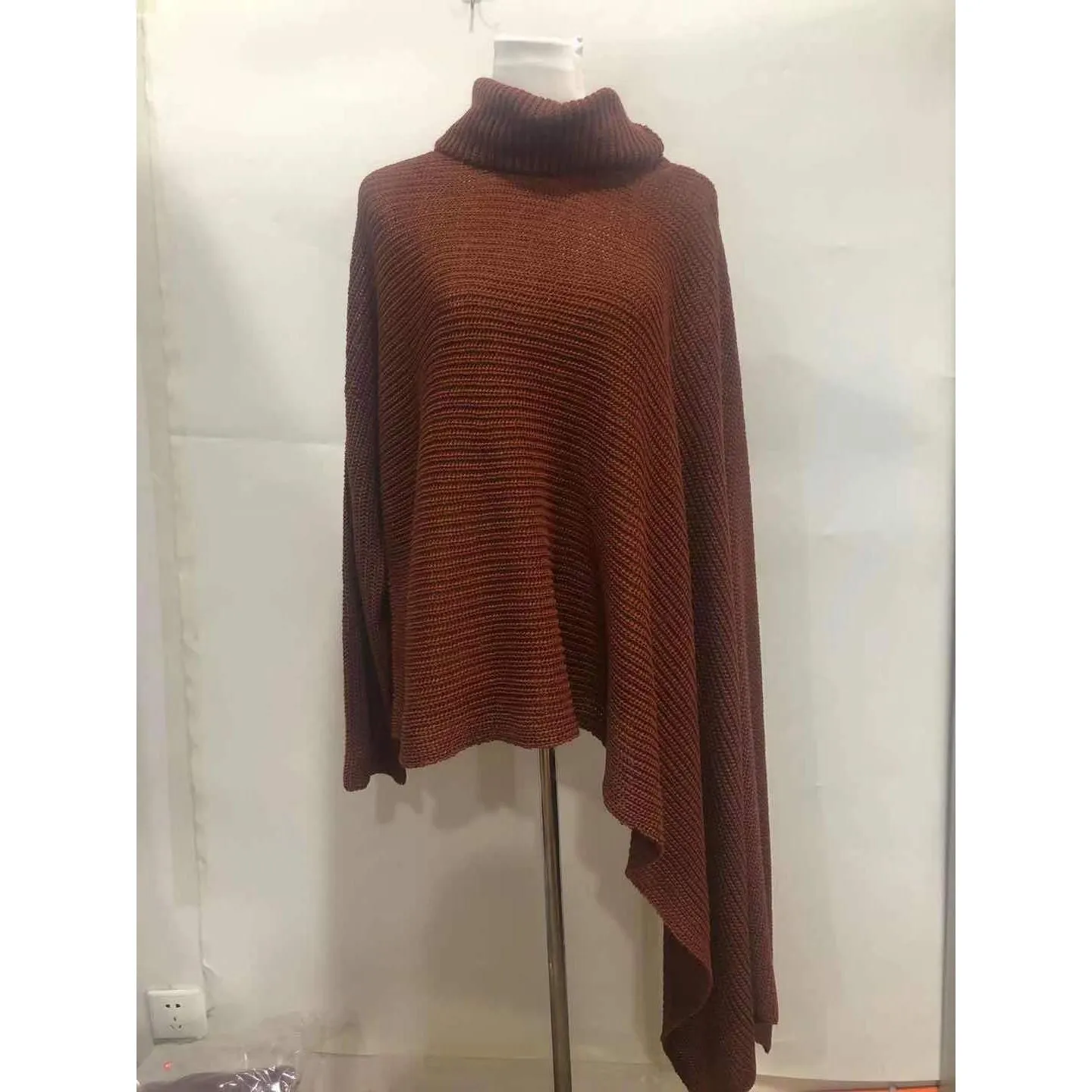 Women's Asymmetric Turtleneck Long Sleeve Side Split Knit Sweater