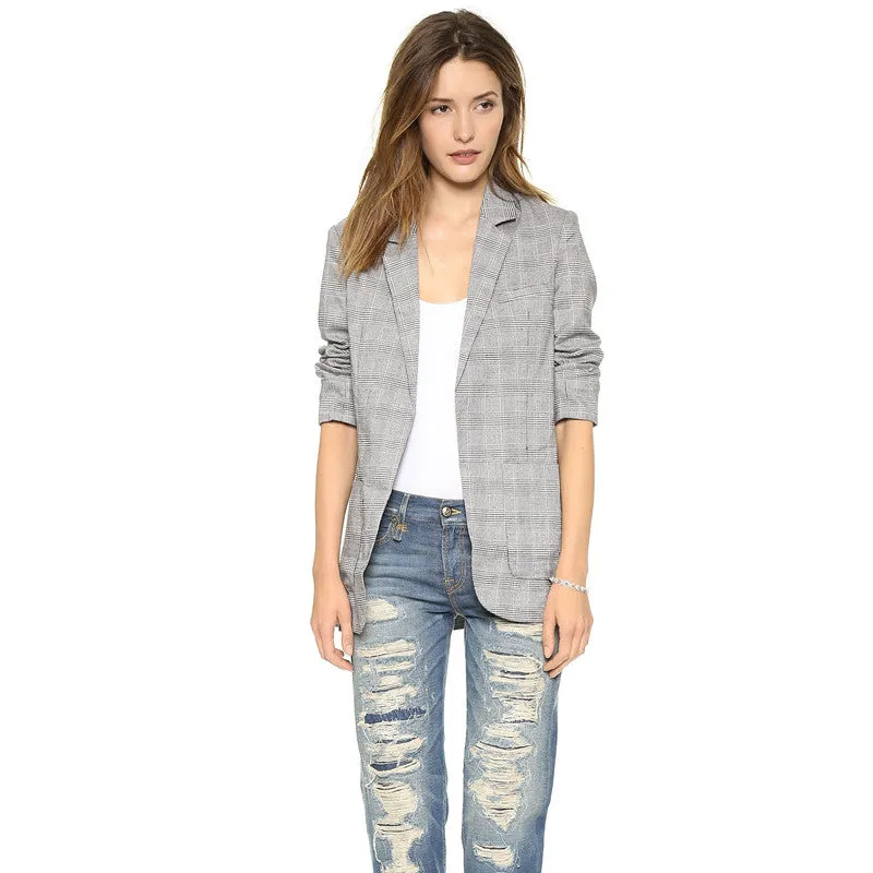 Women's Casual Blazer With Notched Lapel