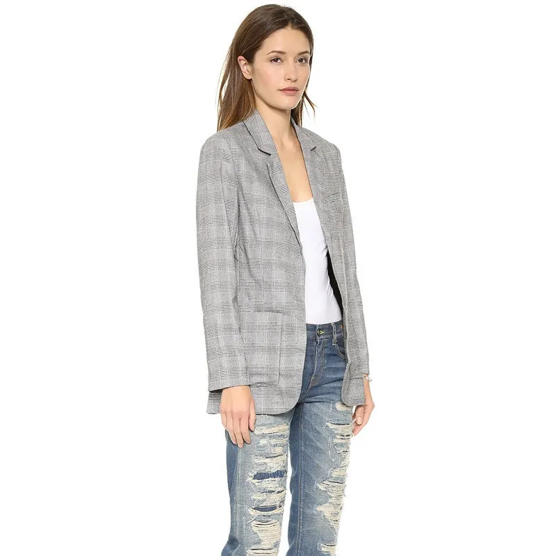 Women's Casual Blazer With Notched Lapel