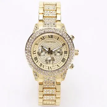 Women's Casual Fashion Folding Clasp with Safety Crystal Diamond Watches