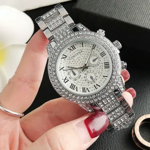 Women's Casual Fashion Folding Clasp with Safety Crystal Diamond Watches