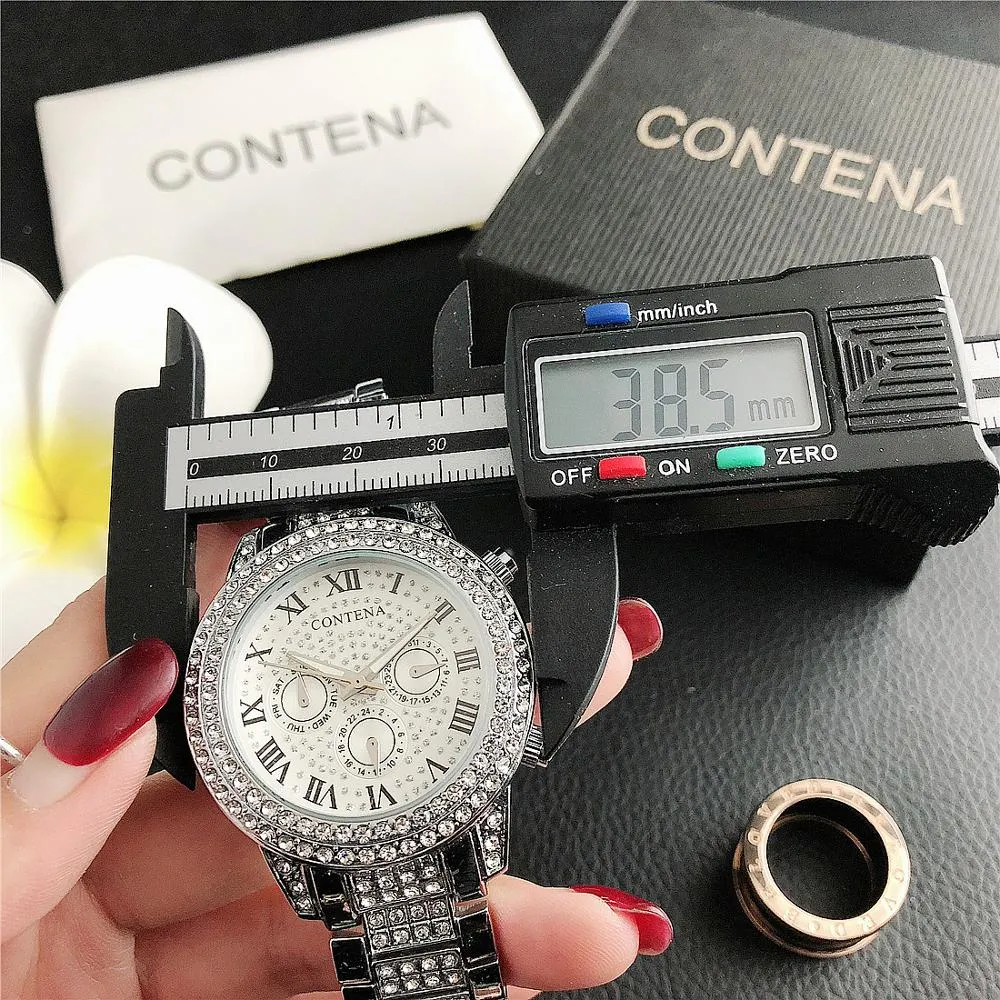 Women's Casual Fashion Folding Clasp with Safety Crystal Diamond Watches