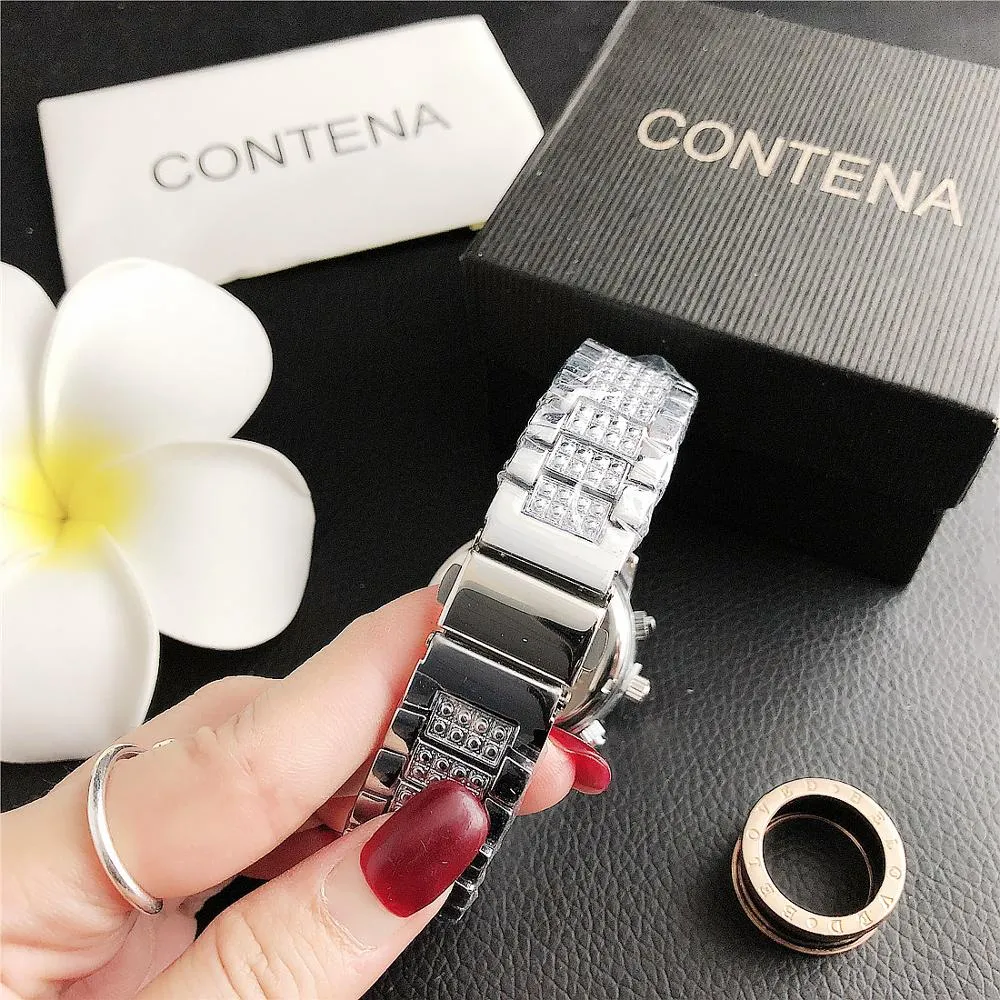 Women's Casual Fashion Folding Clasp with Safety Crystal Diamond Watches