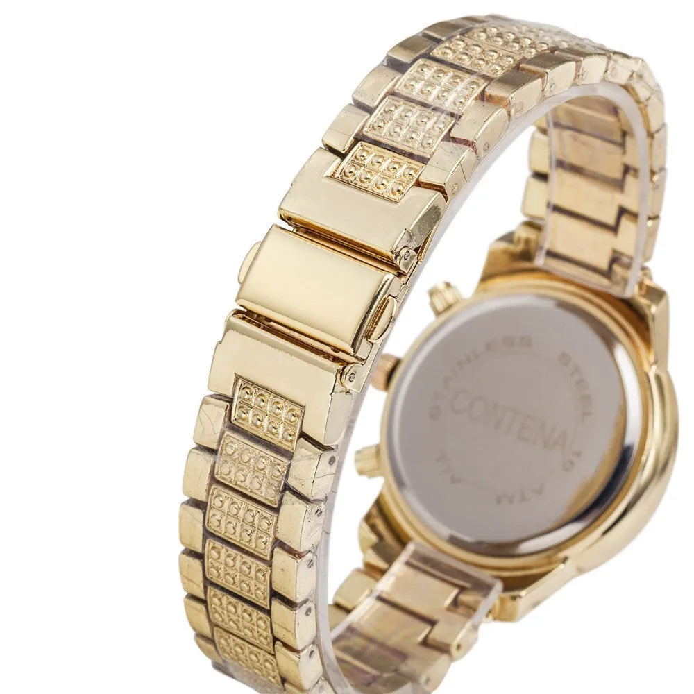 Women's Casual Fashion Folding Clasp with Safety Crystal Diamond Watches