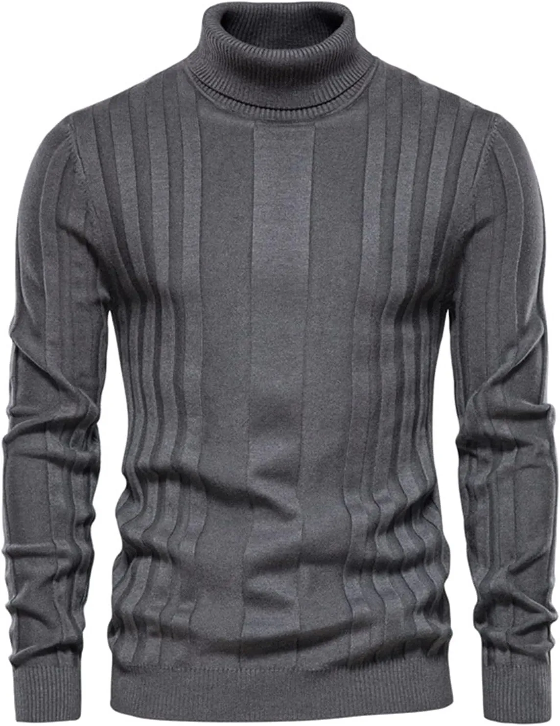 Womens Casual Turtleneck Oversized Knit Sweater 2024 Plus Size Winter Ribbed Knit Sweater Tops Cotton Jumper Blouse