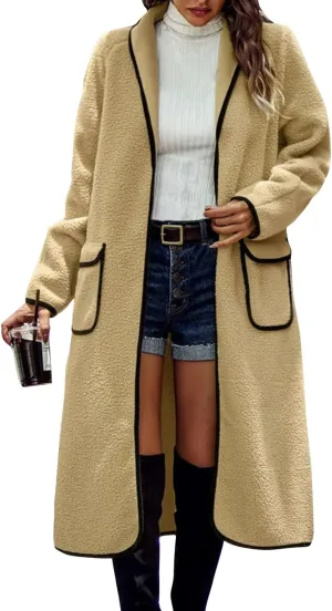 Women's Fall Coats 2025 Coats Double Breasted Slim Long Trench Coat With Belt Warm Winter Overcoat, M-2XL
