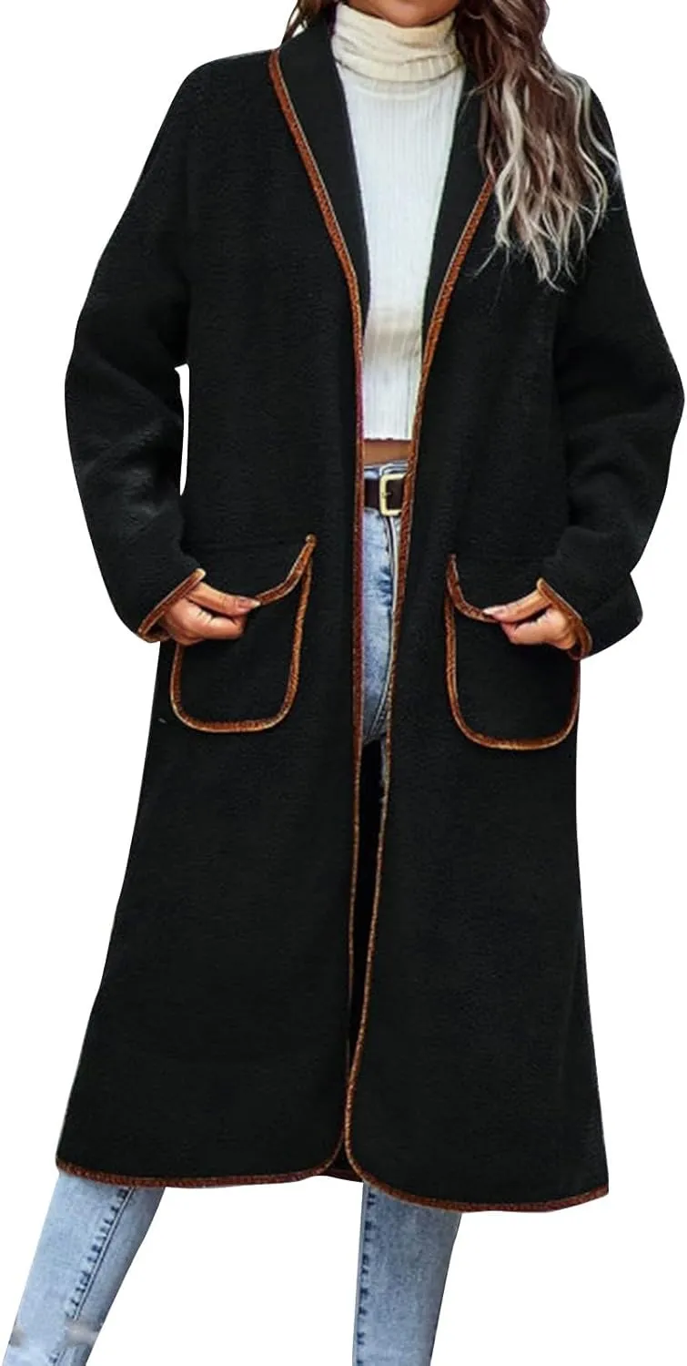 Women's Fall Coats 2025 Coats Double Breasted Slim Long Trench Coat With Belt Warm Winter Overcoat, M-2XL