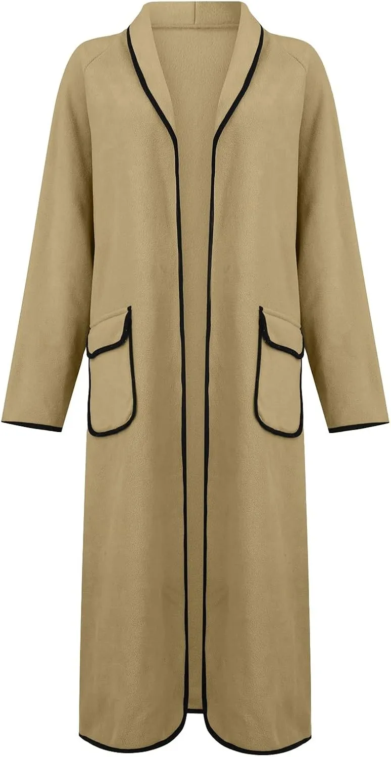Women's Fall Coats 2025 Coats Double Breasted Slim Long Trench Coat With Belt Warm Winter Overcoat, M-2XL